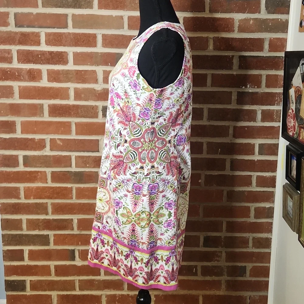 London Times Pink and White Floral Dress, Size 8 - Picture 3 of 8